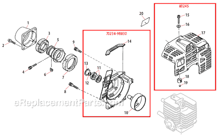 Page B Diagram and Parts List for AH231  Shindaiwa Hedge Trimmer