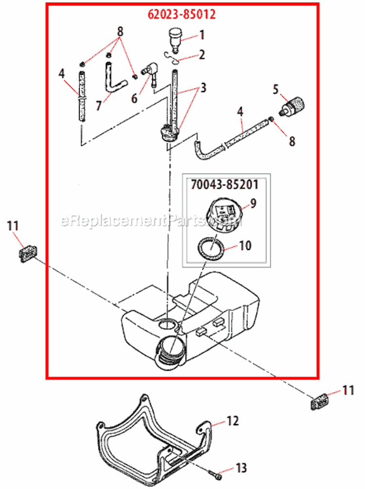 Page E Diagram and Parts List for AH231  Shindaiwa Hedge Trimmer