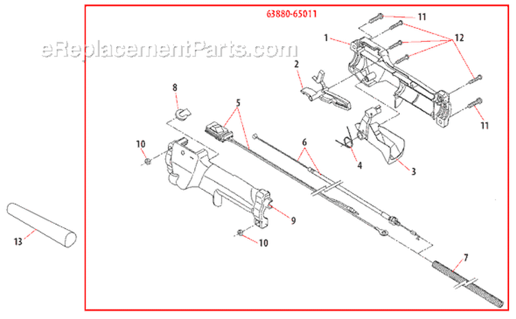 Page F Diagram and Parts List for AH231  Shindaiwa Hedge Trimmer