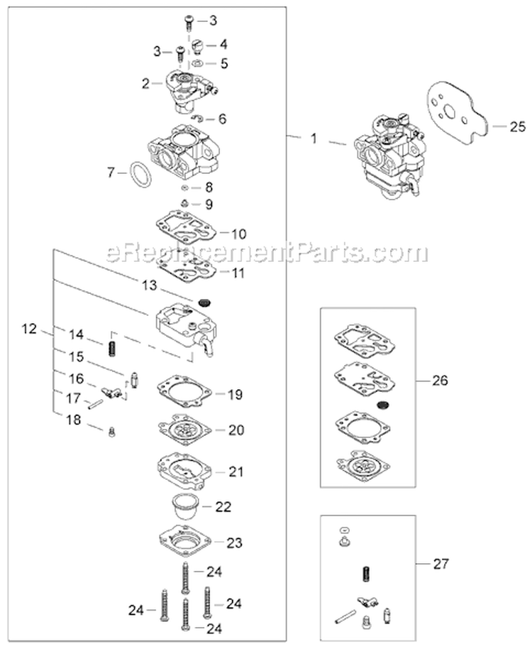 Page J Diagram and Parts List for AH2510  Shindaiwa Hedge Trimmer