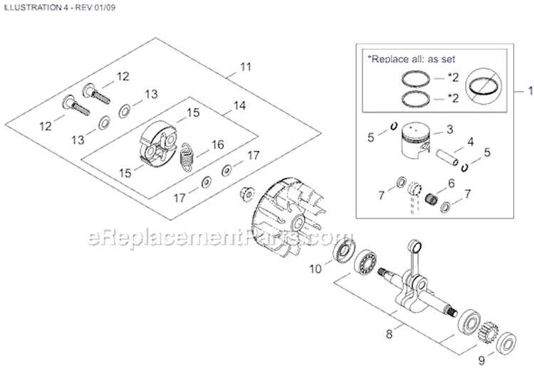 Page D Diagram and Parts List for AH2510  Shindaiwa Hedge Trimmer