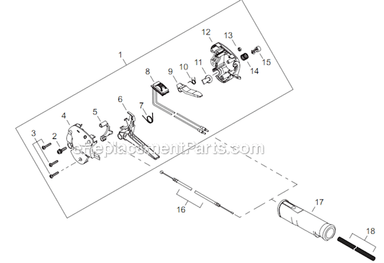 Page M Diagram and Parts List for AH254 T12612001001 - T12612999999 Shindaiwa Hedge Trimmer
