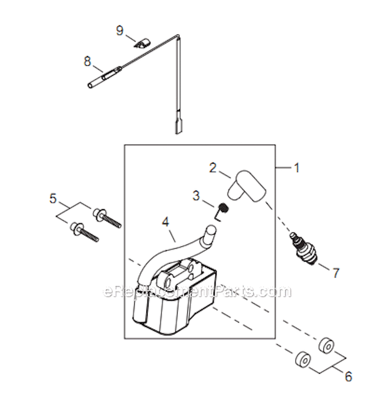 Page F Diagram and Parts List for AH254 T12612001001 - T12612999999 Shindaiwa Hedge Trimmer
