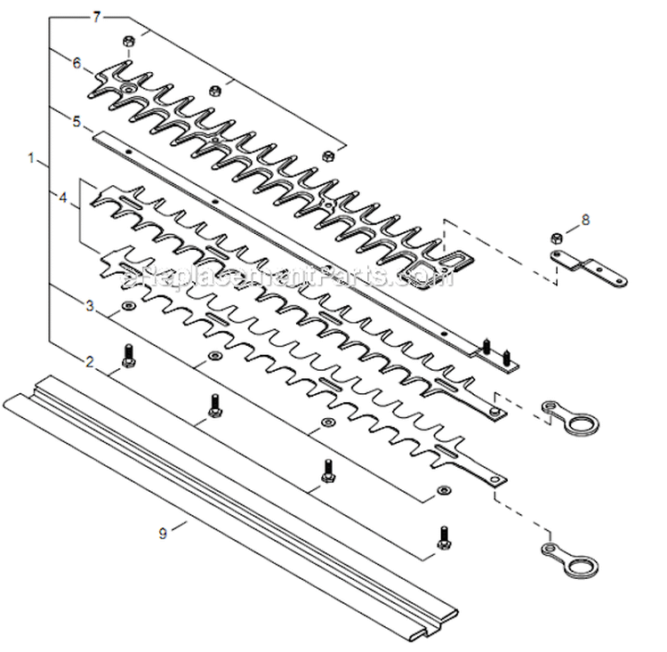 Page O Diagram and Parts List for AHS254 T12312001001 - T12312999999 Shindaiwa Hedge Trimmer