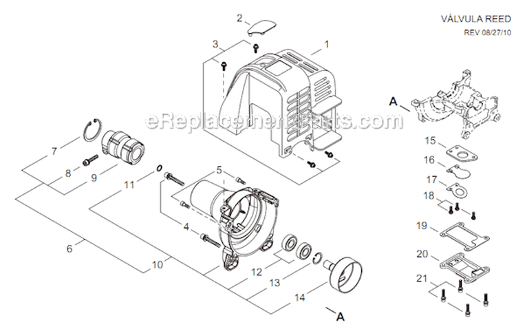 Page B Diagram and Parts List for AHS254 T12312001001 - T12312999999 Shindaiwa Hedge Trimmer
