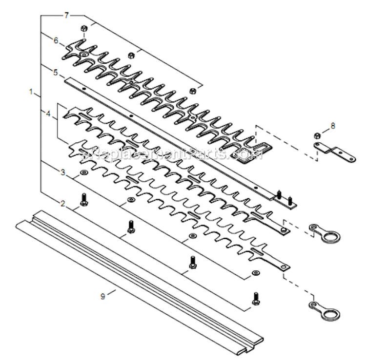 Page O Diagram and Parts List for AHS254 T12411001001 - T12411999999 Shindaiwa Hedge Trimmer