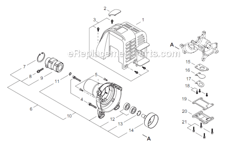 Page B Diagram and Parts List for AHS254 T12411001001 - T12411999999 Shindaiwa Hedge Trimmer