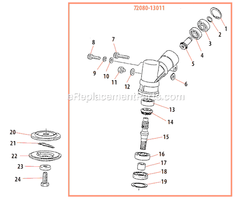 Page J Diagram and Parts List for B450  Shindaiwa Brush Cutter