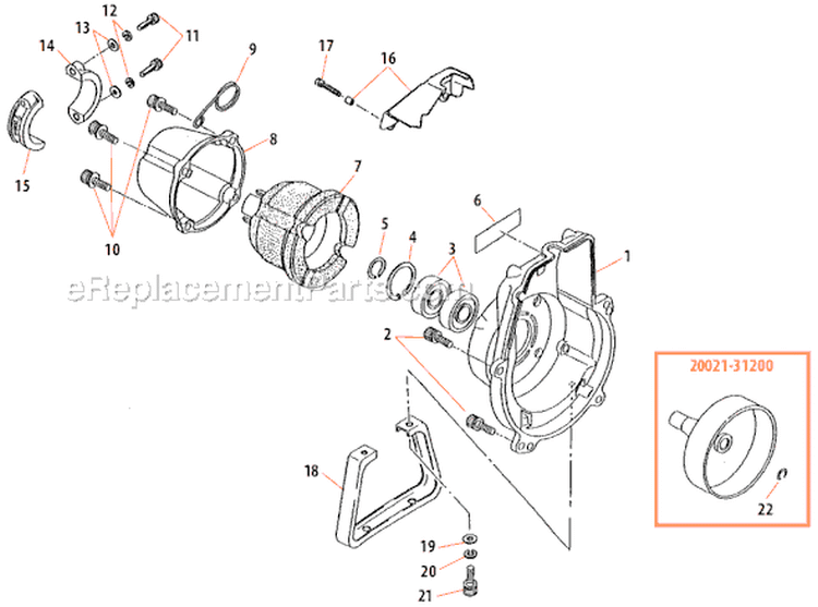 Page D Diagram and Parts List for B450  Shindaiwa Brush Cutter