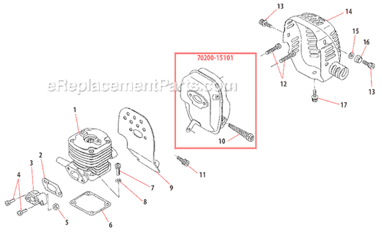 Page A Diagram and Parts List for B45INTL  Shindaiwa Brush Cutter