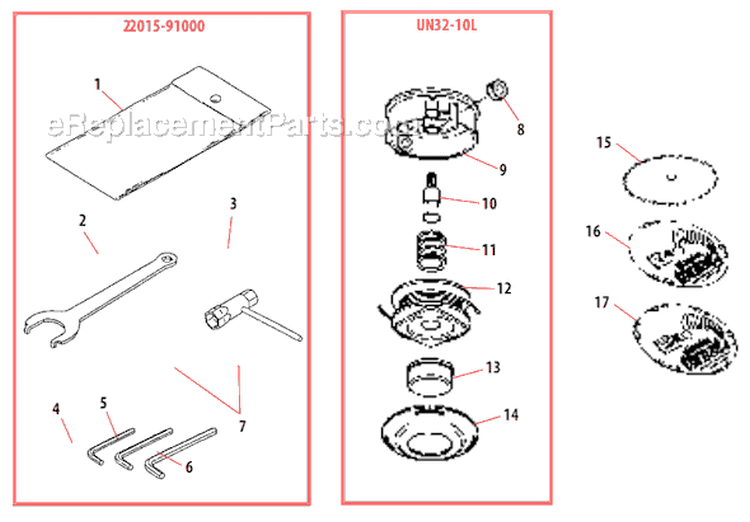 Page L Diagram and Parts List for B45INTL  Shindaiwa Brush Cutter