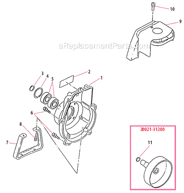Page B Diagram and Parts List for B45INTL  Shindaiwa Brush Cutter