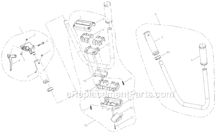 Page J Diagram and Parts List for B45LA  Shindaiwa Brush Cutter