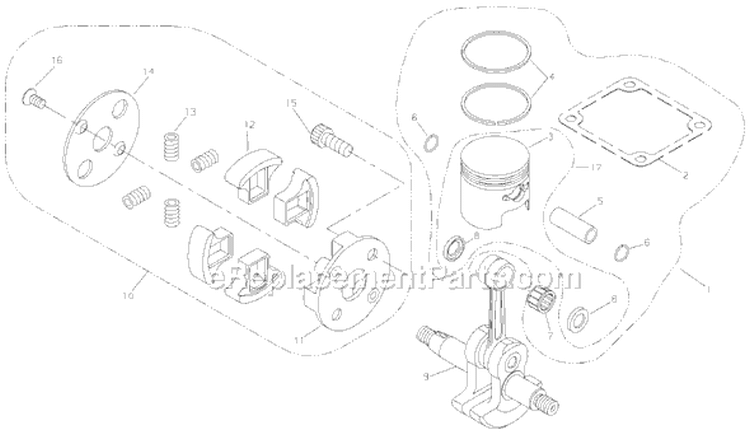 Page B Diagram and Parts List for B45LA  Shindaiwa Brush Cutter