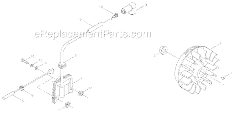 Page D Diagram and Parts List for B45LA  Shindaiwa Brush Cutter