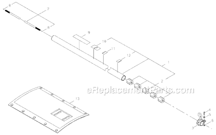 Page H Diagram and Parts List for B45LA  Shindaiwa Brush Cutter