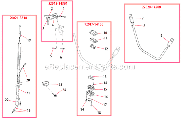 Page J Diagram and Parts List for B45  Shindaiwa Brush Cutter