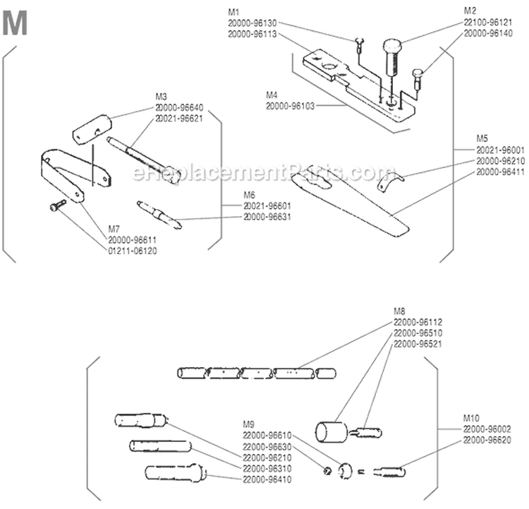 Page M Diagram and Parts List for BP-35  Shindaiwa Brush Cutter