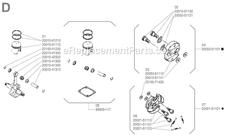 Page D Diagram and Parts List for BP-35  Shindaiwa Brush Cutter
