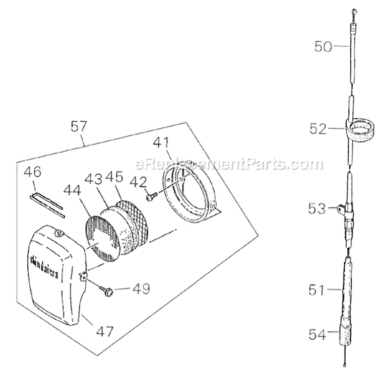 Page F Diagram and Parts List for BP25  Shindaiwa Brush Cutter