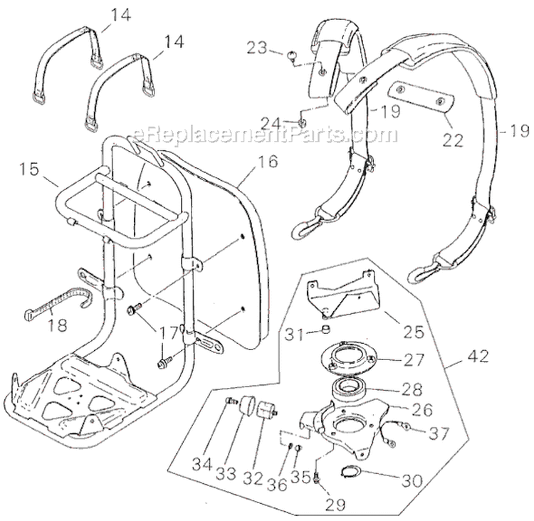 Page I Diagram and Parts List for BP30L-T  Shindaiwa Brush Cutter