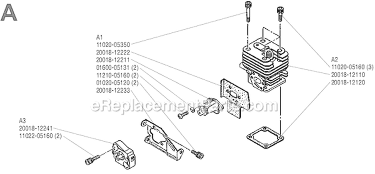 Page A Diagram and Parts List for C-250  Shindaiwa Brush Cutter