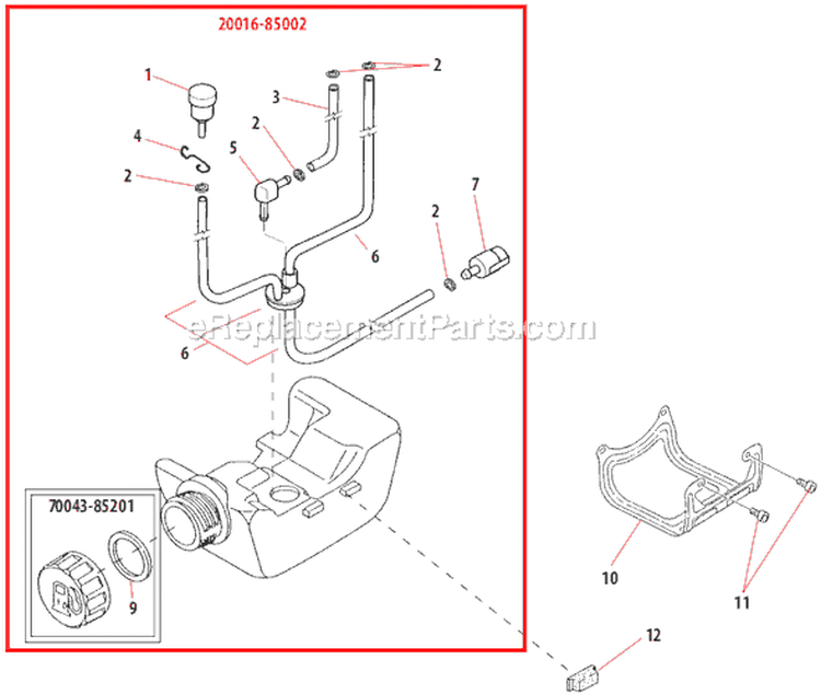 Page E Diagram and Parts List for C230  Shindaiwa Brush Cutter