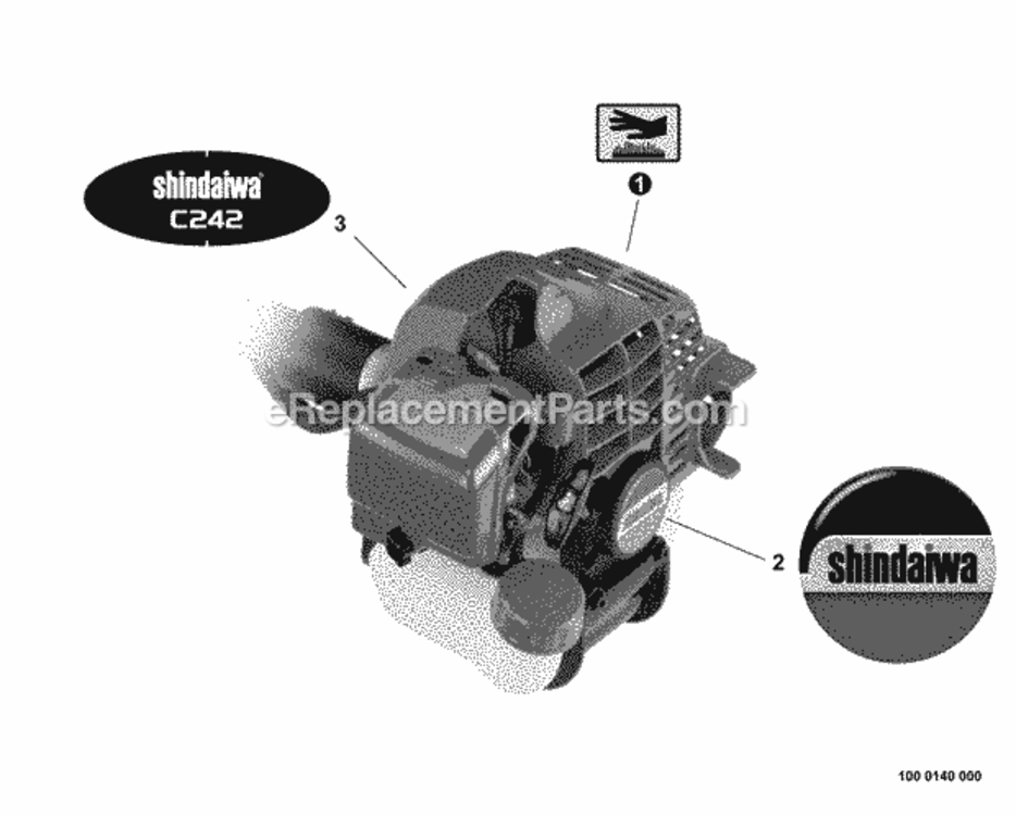 Page L Diagram and Parts List for C242 T16611001001 - T16611999999 Shindaiwa Brush Cutter