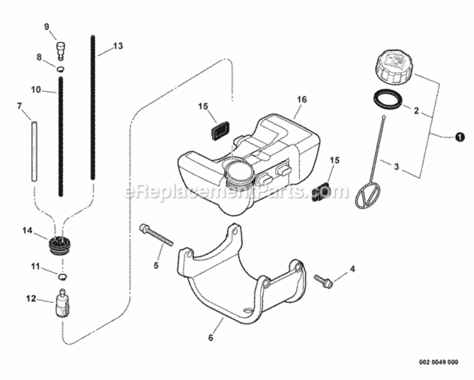 Page H Diagram and Parts List for C242 T16611001001 - T16611999999 Shindaiwa Brush Cutter