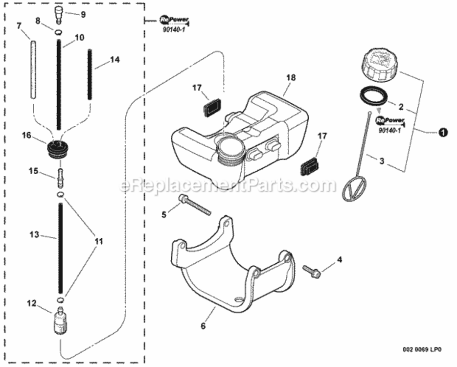 Page H Diagram and Parts List for C242 T16713001001 - T16713999999 Shindaiwa Brush Cutter