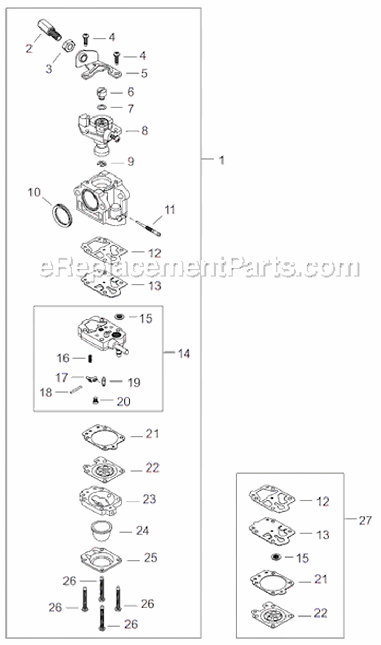Page G Diagram and Parts List for C242  Shindaiwa Brush Cutter