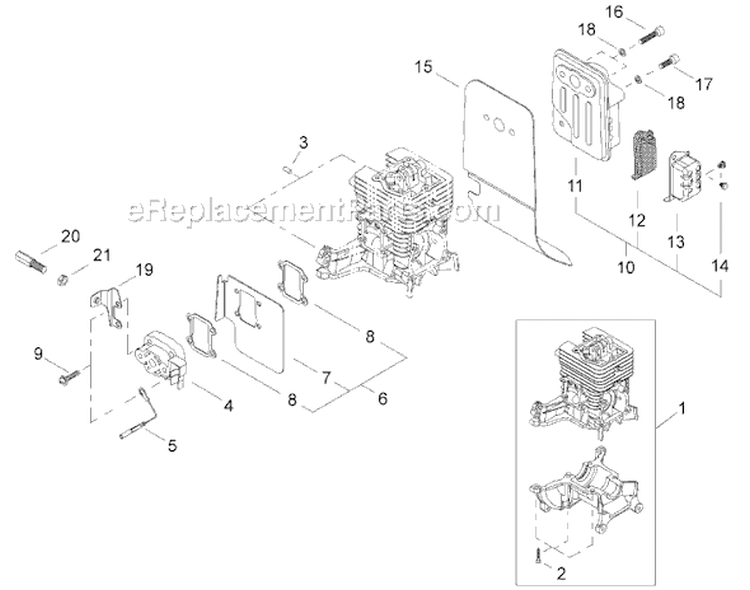 Page A Diagram and Parts List for C2510  Shindaiwa Brush Cutter