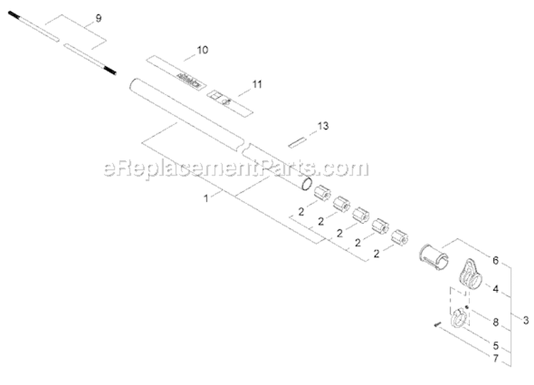 Page J Diagram and Parts List for C2510  Shindaiwa Brush Cutter