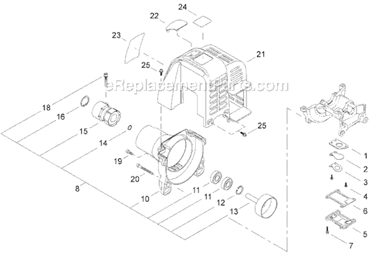 Page B Diagram and Parts List for C2510  Shindaiwa Brush Cutter