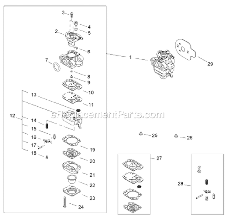 Page F Diagram and Parts List for C2510  Shindaiwa Brush Cutter