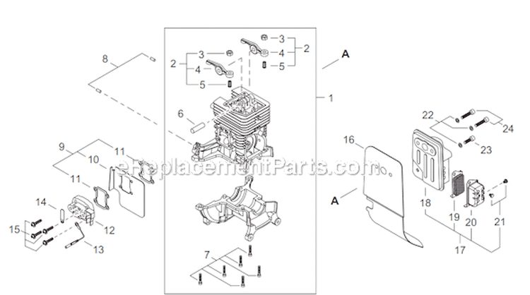 Page A Diagram and Parts List for C254 T10512001001 - T10512999999 Shindaiwa Brush Cutter