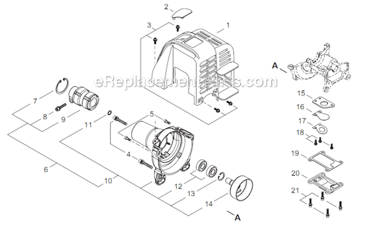 Page B Diagram and Parts List for C254 T10512001001 - T10512999999 Shindaiwa Brush Cutter