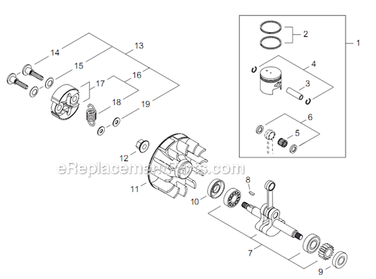Page C Diagram and Parts List for C254 T10512001001 - T10512999999 Shindaiwa Brush Cutter