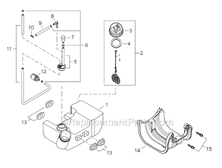 Page H Diagram and Parts List for C254 T10512001001 - T10512999999 Shindaiwa Brush Cutter