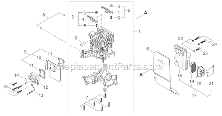 Page A Diagram and Parts List for C254 T10611001001 - T10611999999 Shindaiwa Brush Cutter