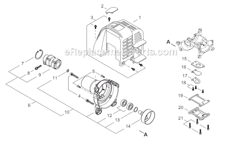 Page B Diagram and Parts List for C254 T10611001001 - T10611999999 Shindaiwa Brush Cutter