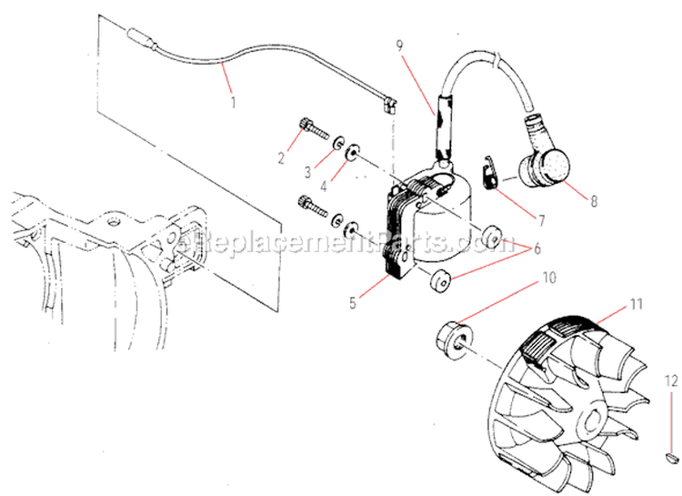 Page E Diagram and Parts List for C270  Shindaiwa Brush Cutter