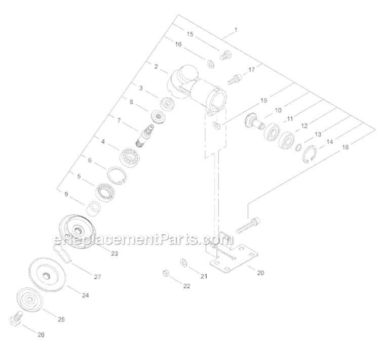 Gear Case Diagram and Parts List for C3410  Shindaiwa Brush Cutter