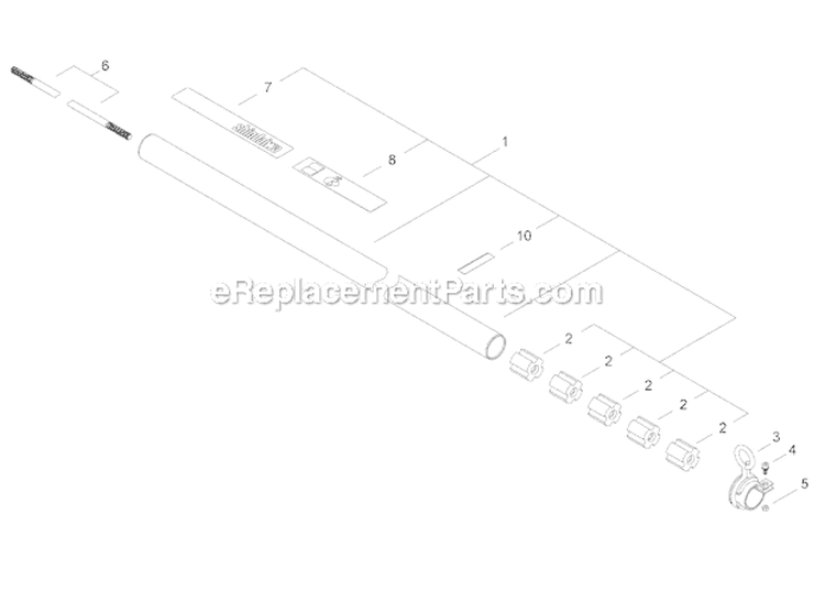 Outer Tube Diagram and Parts List for C3410  Shindaiwa Brush Cutter