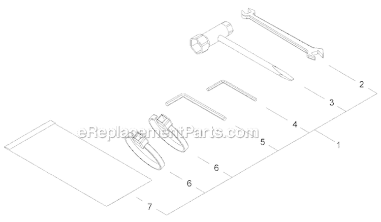 Service Tool Kit Diagram and Parts List for C3410  Shindaiwa Brush Cutter