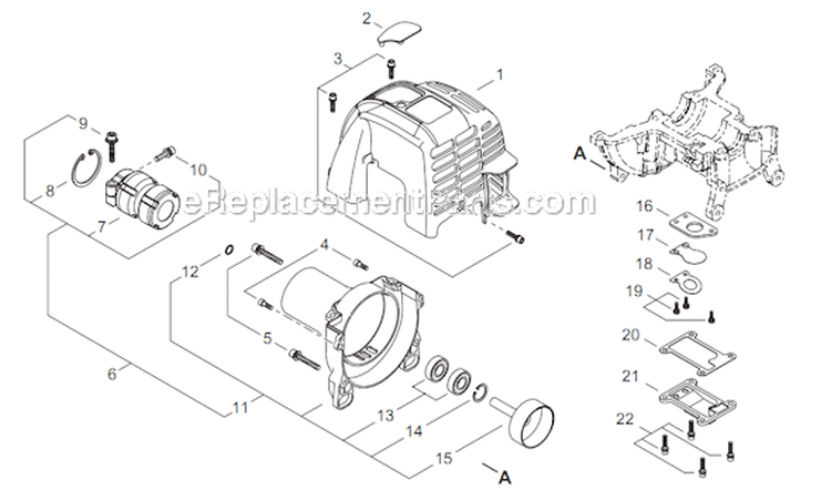 Page B Diagram and Parts List for C344 T15012001001 - T15012999999 Shindaiwa Brush Cutter