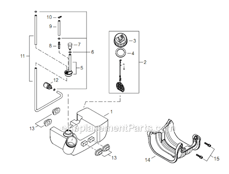 Page H Diagram and Parts List for C344 T15012001001 - T15012999999 Shindaiwa Brush Cutter