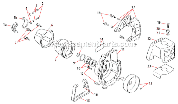 Page B Diagram and Parts List for C350  Shindaiwa Brush Cutter