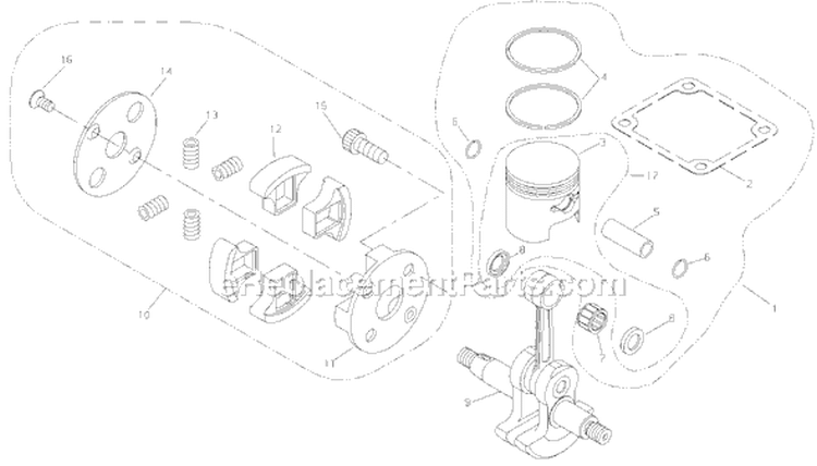 Page B Diagram and Parts List for C35LA  Shindaiwa Brush Cutter