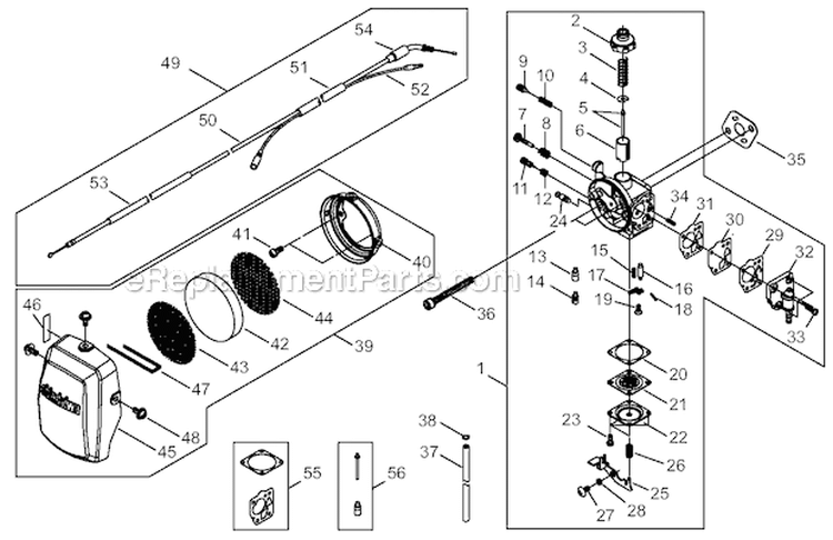 Carburetor, Air Filter Diagram and Parts List for C35 9014161-9099999 Shindaiwa Brush Cutter